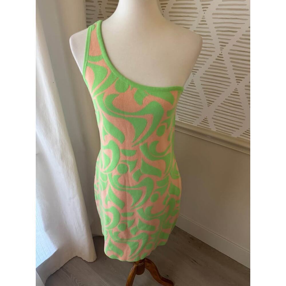 The Wolf Gang Women’s XL Bauhaus Mint Cana One Shoulder Knit Dress - Picture 5 of 10